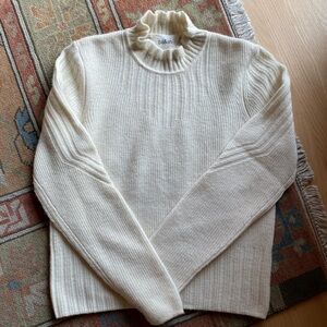 ba&sh PITA Ruffle Neck Sweater - Size Large